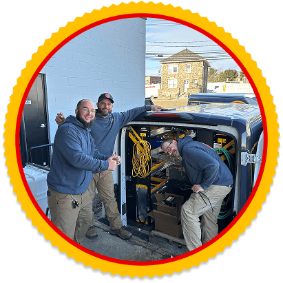 Yellow Dog Plumbing, Heating & Cooling service vehicle or team